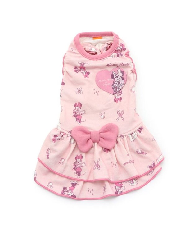PET PARADISE ディズニー ミニーマウス ペティヒート ワンピース  《コスメ柄》 小型犬 ピンク（淡）