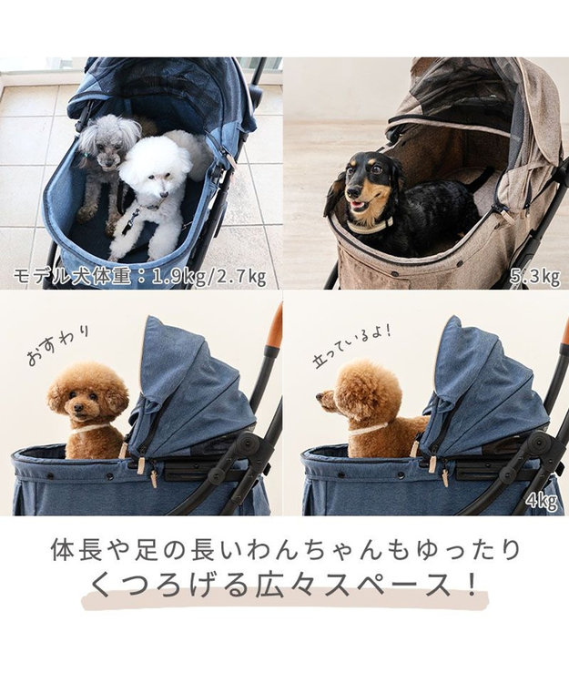 ペットパラダイスsmooca コンパクトペットカート 折り畳み デニム調 smooca ネオ ペットカート 《デニム調》 / PET PARADISE
