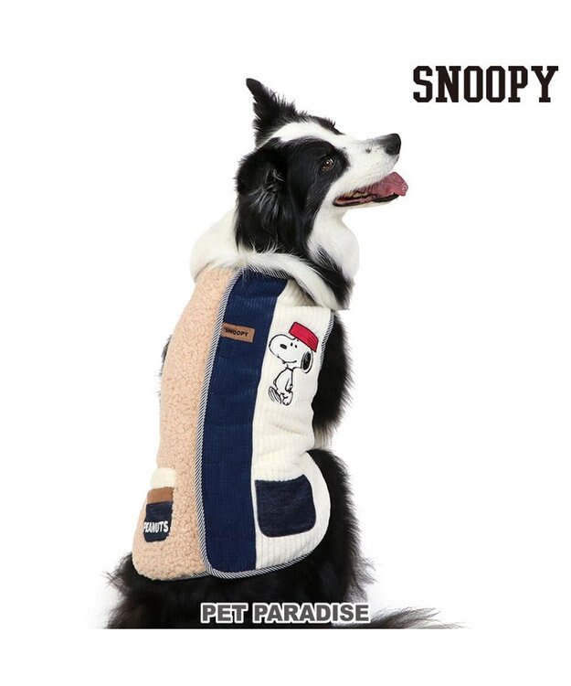 PET PARADISE スヌーピー リバーシブルベスト 《オフホワイト×赤》 中型犬 大型犬 オフホワイト×赤