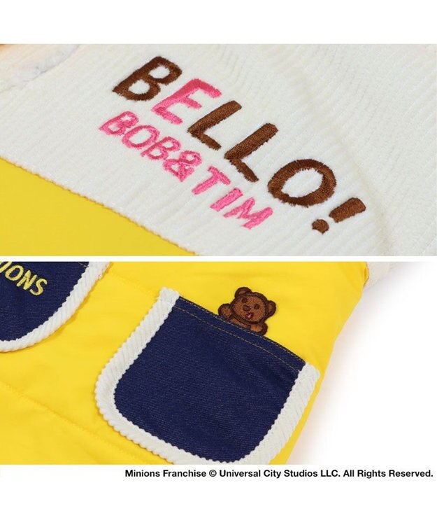 PET PARADISE ミニオン ボブ  遠赤外線 綿入れベスト マフラー付き 中型犬 イエロー