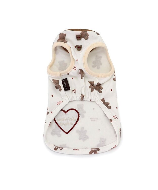 PET PARADISE ペットパラダイス くま  ペティヒート タンクトップ  ハート柄 小型犬 白~オフホワイト