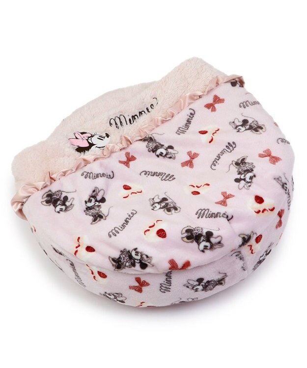 PET PARADISE ディズニー ミニーマウス 丸形寝袋 遠赤外線 《ケーキ柄》 50cm ケーキ柄