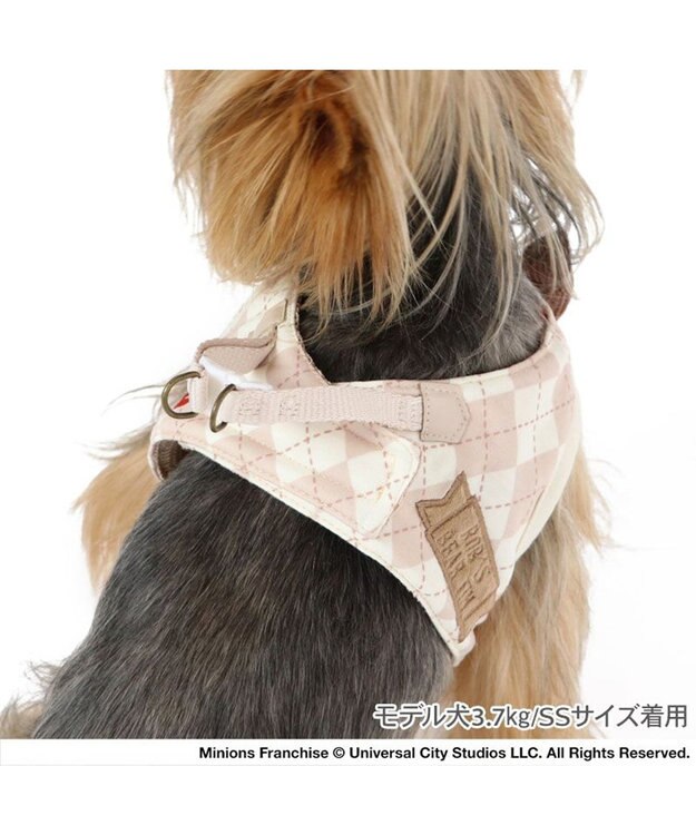 PET PARADISE ミニオン ティム ベストハーネス 《アーガイル》 小型犬 SS ベージュ