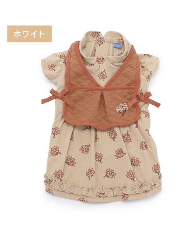 PET PARADISE ペットパラダイス キルトベスト付きワンピース 《ベージュ》 超小型犬 小型犬 オフホワイト