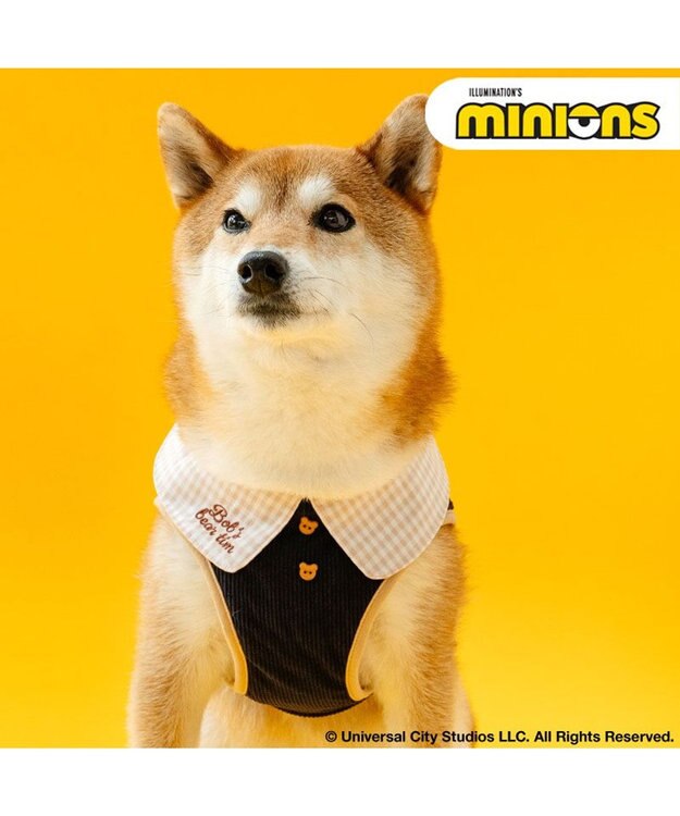 PET PARADISE ミニオン チェック ベスト ハーネス ＳＭ 中型犬 ネイビー