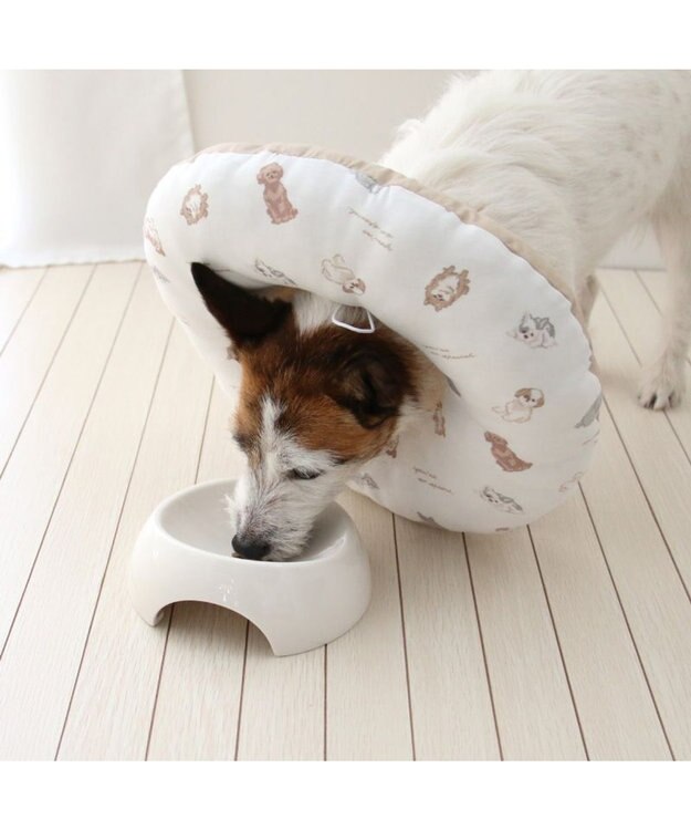 PET PARADISE ペットパラダイス makokoro エリザベスカラー 《わんちゃん柄》   ＳＳ 小型犬 ベージュ