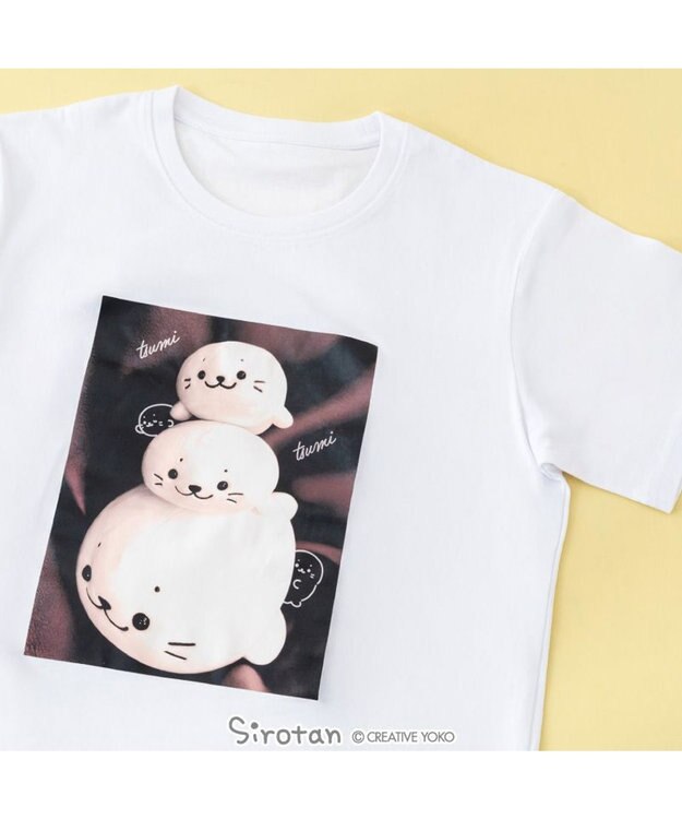 Mother garden しろたん 半袖 Ｔシャツ 《つみつみフォト》 ユニセックス ホワイト