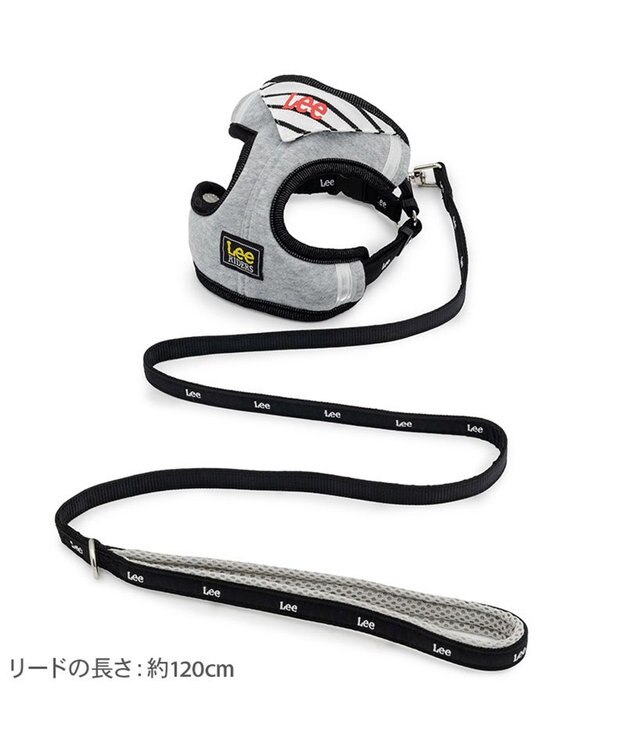 PET PARADISE Lee バンダナ ハーネス＆リード Ｓ グレー×ブラック