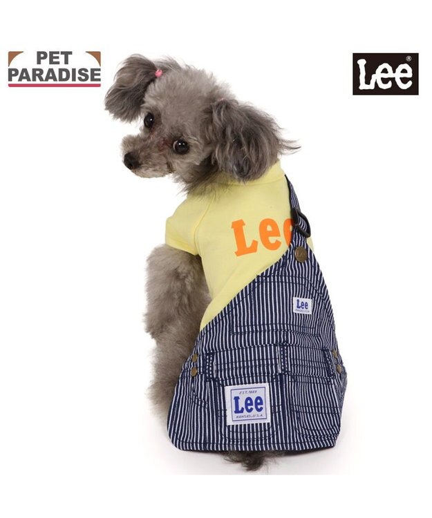 PET PARADISE Lee ワンショルダー スカートつなぎ 《ヒッコリー》 小型犬 イエロー