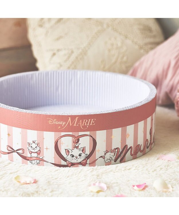 PET PARADISE  ディズニー マリー 丸型 猫爪とぎ ダンボール 《帽子箱風》 帽子箱風