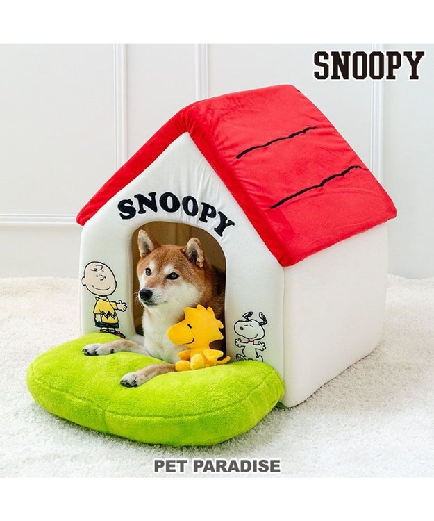 PET PARADISE スヌーピー お庭付き赤い屋根 折り畳みハウス【大】 折り畳み