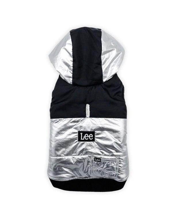 PET PARADISE Lee フード付 綿入れベスト 《シルバー》 小型犬 シルバー×ブラック