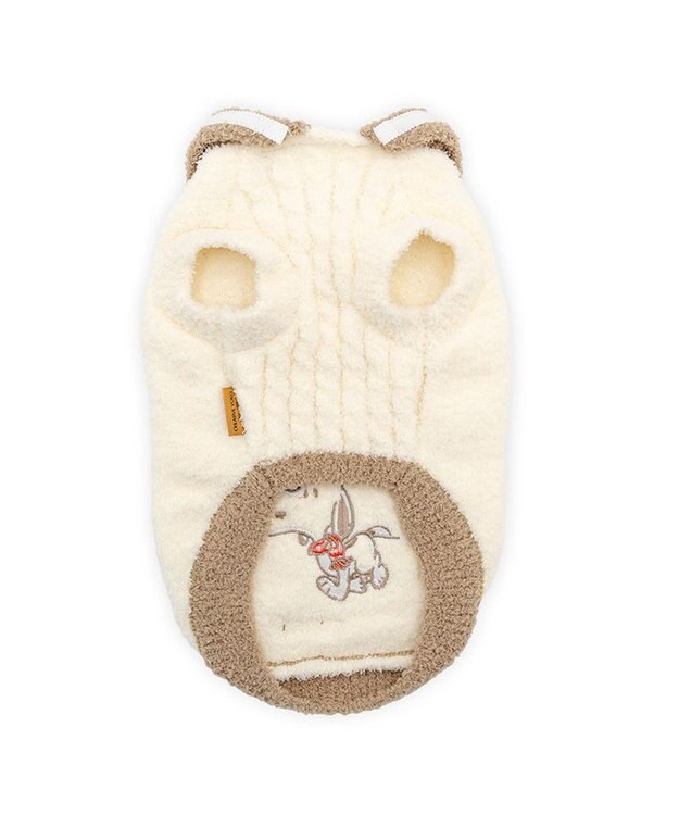 PET PARADISE スヌーピー 遠赤外線 セーラーニット お散歩 小型犬 ホワイト×ブラウン