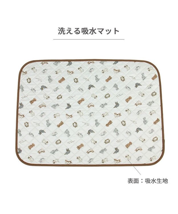 PET PARADISE ペットパラダイス makokoro 吸水マルチマット 《わんちゃん柄》 ホワイト