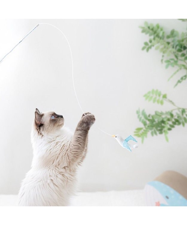PET PARADISE ペットパラダイス びゅんびゅん かもめ 猫じゃらし ホワイト