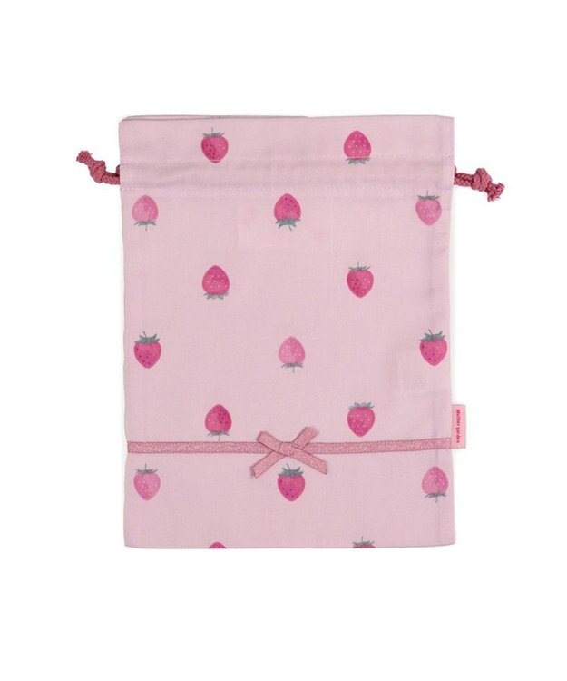 Mother garden マザーガーデン 野いちご 巾着 小《レトロストロベリー柄》 レトロストロベリー柄