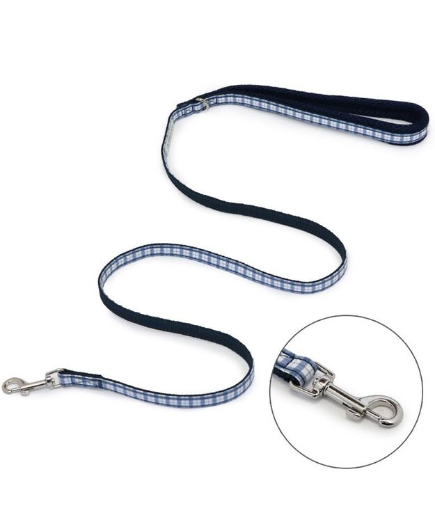 PET PARADISE J.PRESS リード  《チェック柄》 ＳＭ 中型犬 ホワイト×ブルー