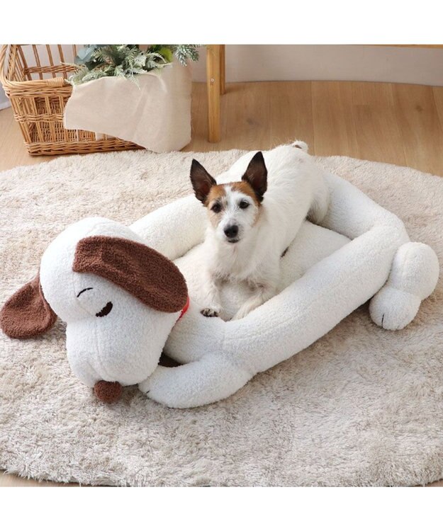 PET PARADISE スヌーピー うたたねクッション ホワイト