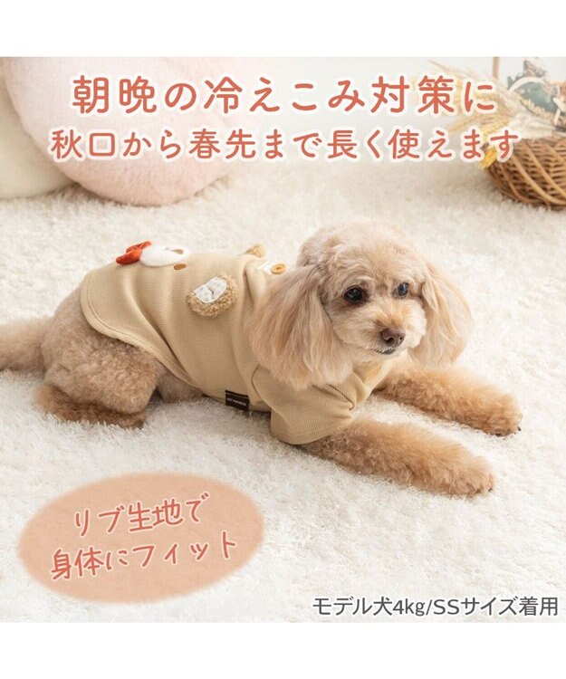 PET PARADISE ペットパラダイス  くまちゃん プレミアム ペティヒート お顔 Tシャツ 小型犬 ブラウン