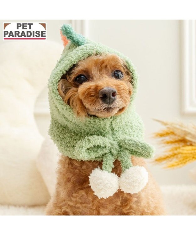 PET PARADISE ペットパラダイス シェニール 恐竜帽子 ４Ｓ～３Ｓ/ＳＳ～Ｓ グリーン
