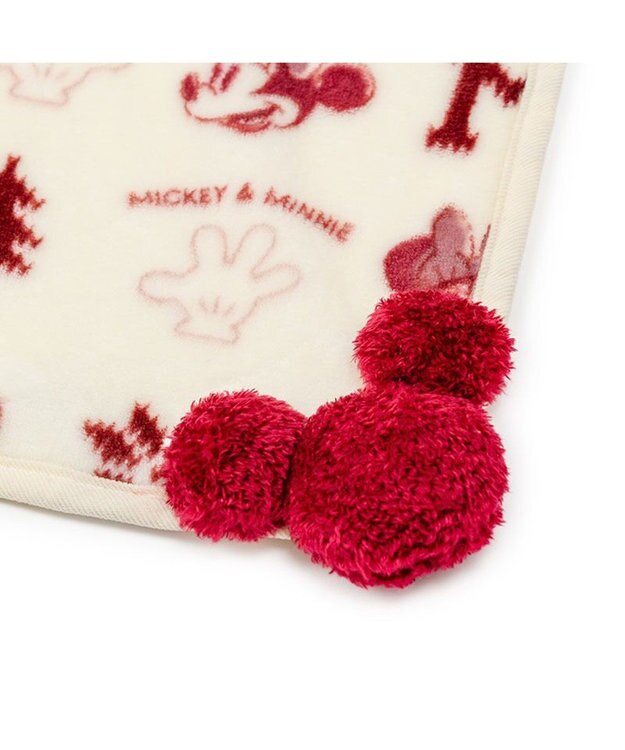PET PARADISE ディズニー ミッキーマウス ブランケット 《ニット柄》 ホワイト×レッド