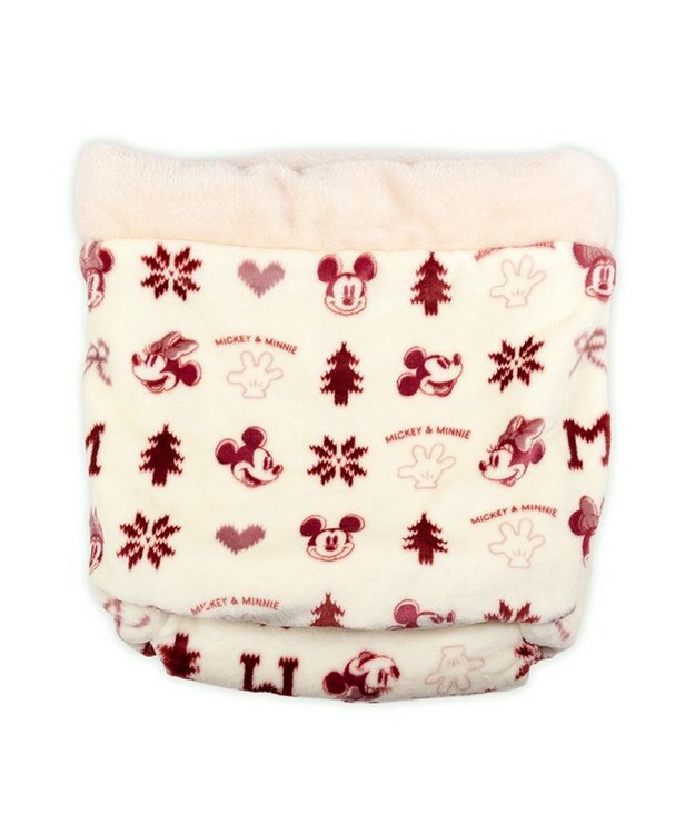 PET PARADISE ディズニー ミッキーマウス 筒型 寝袋 《ニット柄》Ｓ ホワイト×レッド