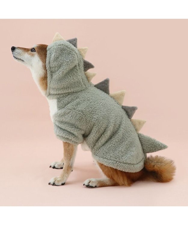 PET PARADISE ペットパラダイス 恐竜もこボアパーカー  中型犬 大型犬 グリーン