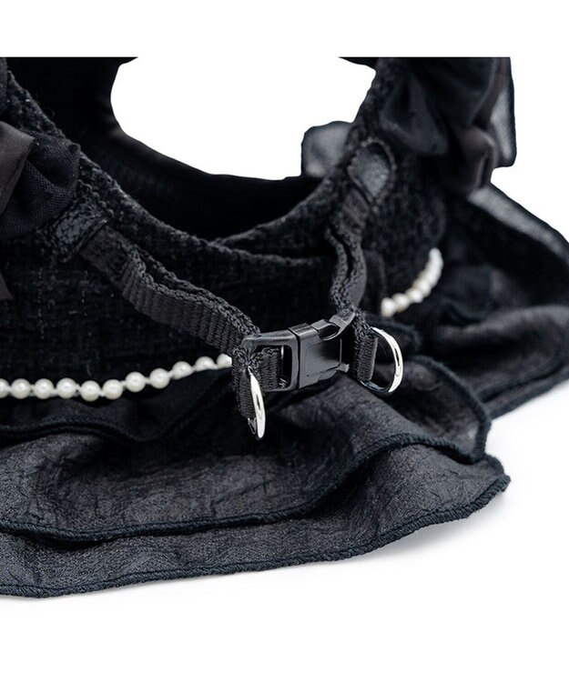 PET PARADISE cherircouture ツイード ベストハーネス 《ブラック》 ４Ｓ/３Ｓ ブラック