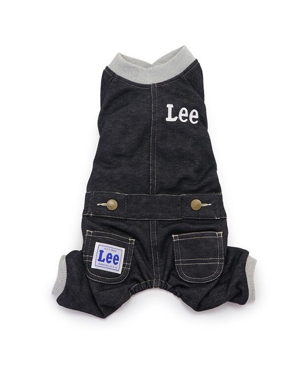 PET PARADISE Lee ニット デニム ロンパース 小型犬 紺(ネイビー・インディゴ)