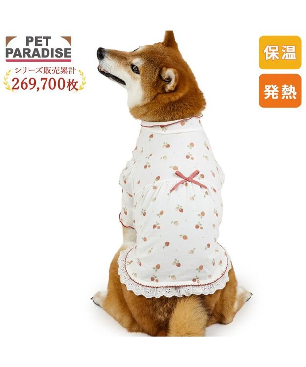 PET PARADISE ペットパラダイス ペティヒート天竺 Tシャツ 《いちご》 中型犬 大型犬 ホワイト