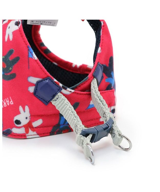 PET PARADISE リサとガスパール ベストハーネス 《パリ柄》 ＳＭ 中型犬 レッド
