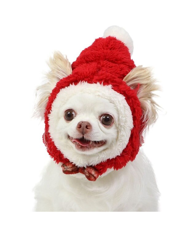 PET PARADISE ペットパラダイス クリスマス サンタ帽子 《ふわふわチェック柄 》 小型犬 サンタ