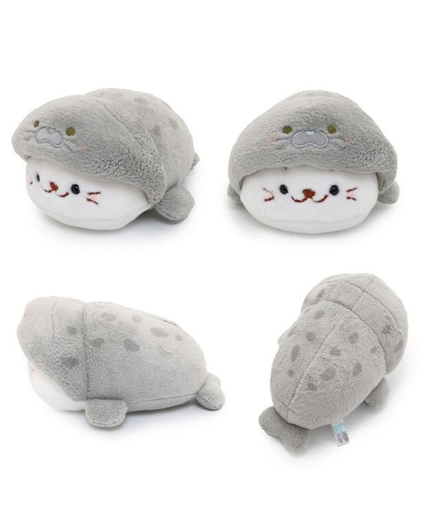 Mother garden しろたん ちびマスコット16ｃｍ 単品 《らっこいぬ / らむね / ゴマフアザラシ / サメ / カエル》 ゴマフアザラシ