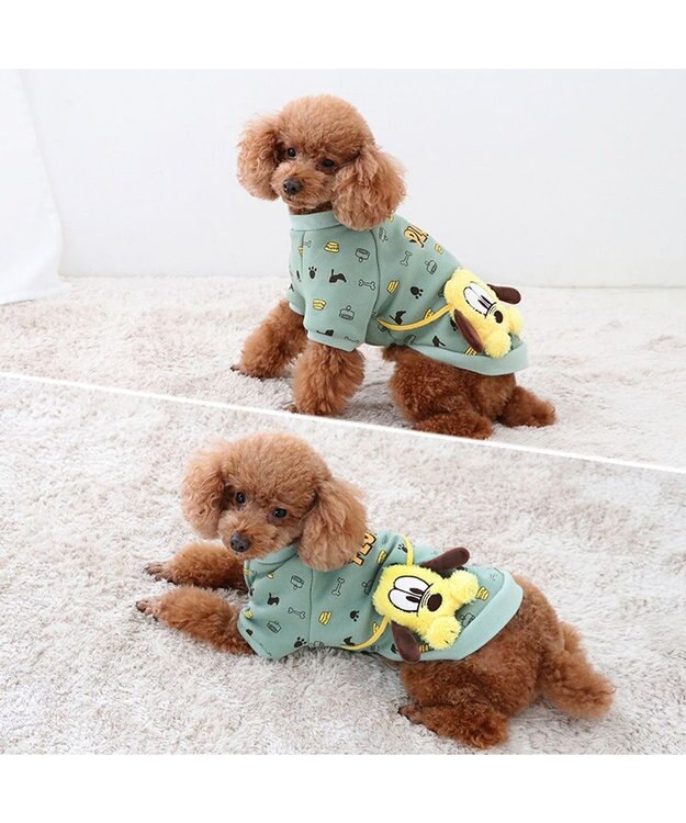 PET PARADISE ディズニー プルート トレーナー 《ポーチ付き》 小型犬 グリーン
