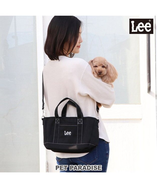 PET PARADISE Ｌｅｅお散歩バッグ ショルダー《ブラック》 (25×23cm) 黒