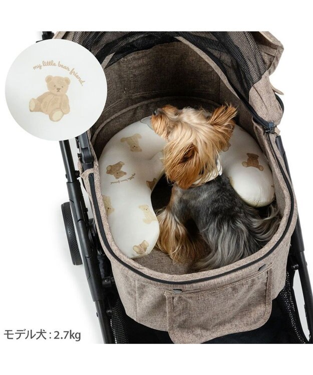 PET PARADISE ペットパラダイス クール ピロー 《くまちゃん》 小型犬 ホワイト×ブラウン