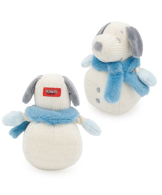 PET PARADISE スヌーピー 雪だるまトイ 青マフラー ホワイト