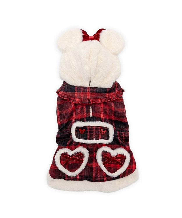 PET PARADISE ディズニー ミニーマウス チェックコート 中型犬 レッド×ホワイト
