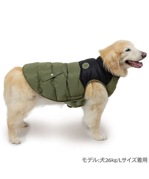 PET PARADISE J.PRESS バイカラーベスト 《カーキ》 中型犬 グリーン