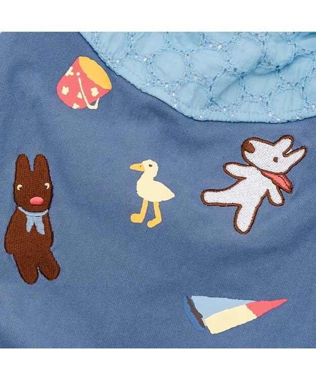PET PARADISE リサとガスパール 刺繍レース オーバーオール 小型犬 ブルー