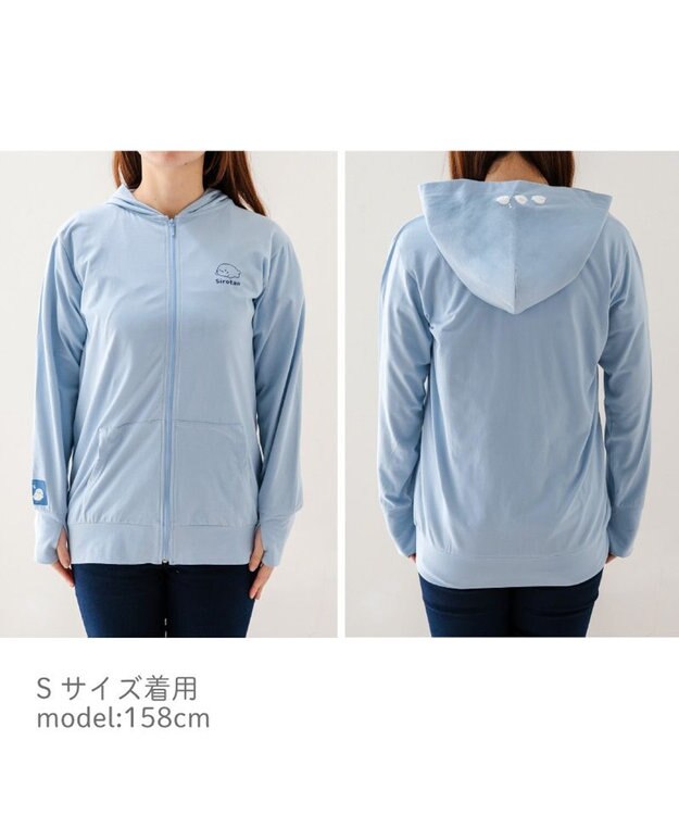 Mother garden しろたん 指穴付ジップパーカー  ユニセックス ライトブルー
