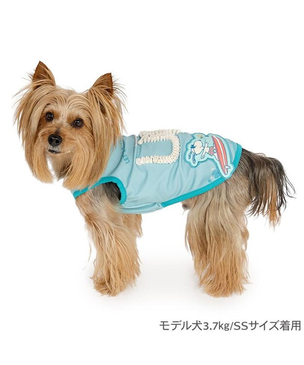 PET PARADISE スヌーピー  エコメイド タンクトップ 《サーフ柄》小型犬 ライトブルー