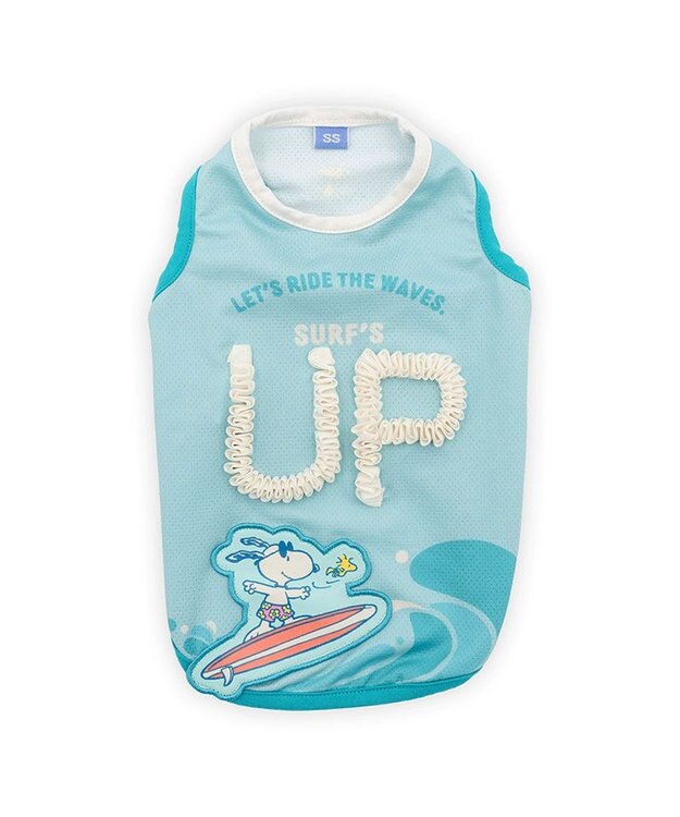 PET PARADISE スヌーピー  エコメイド タンクトップ 《サーフ柄》小型犬 ライトブルー