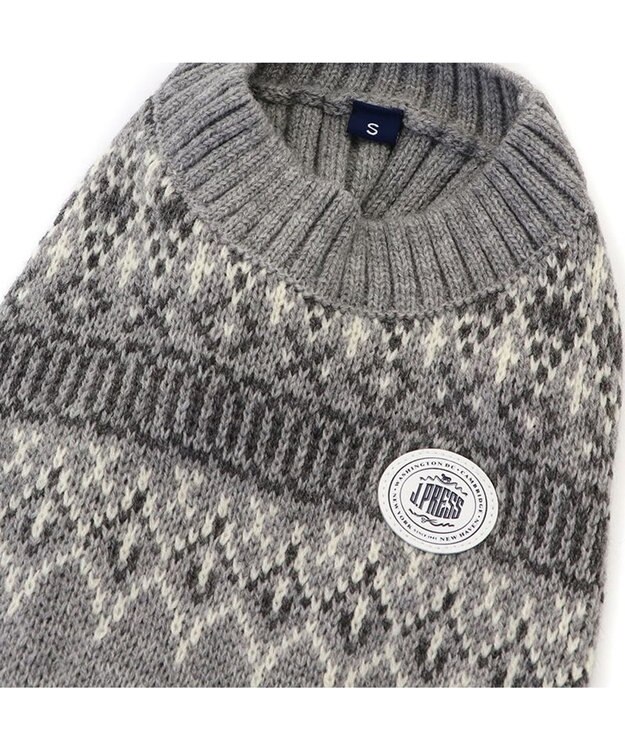 PET PARADISE J.PRESS ノルディク ニット 小型犬 グレー