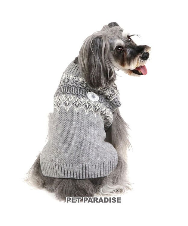 PET PARADISE J.PRESS ノルディク ニット 小型犬 グレー