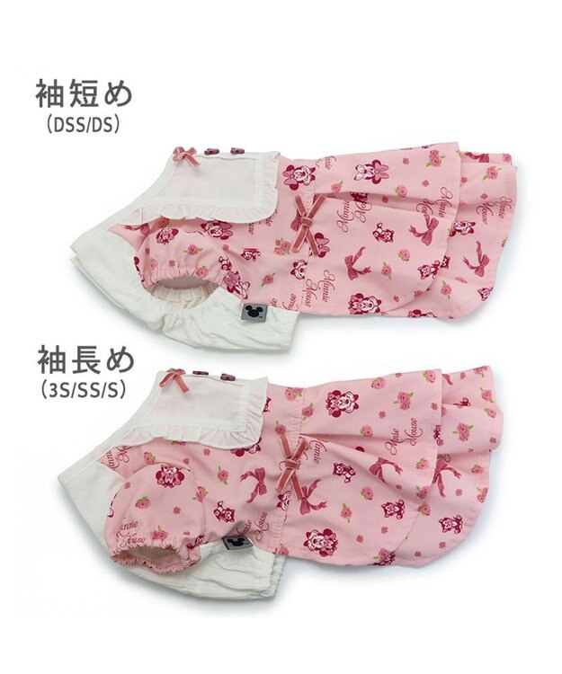 PET PARADISE ディズニー ミニーマウスリボン柄 ワンピース 【小型犬】 ピンク（淡）