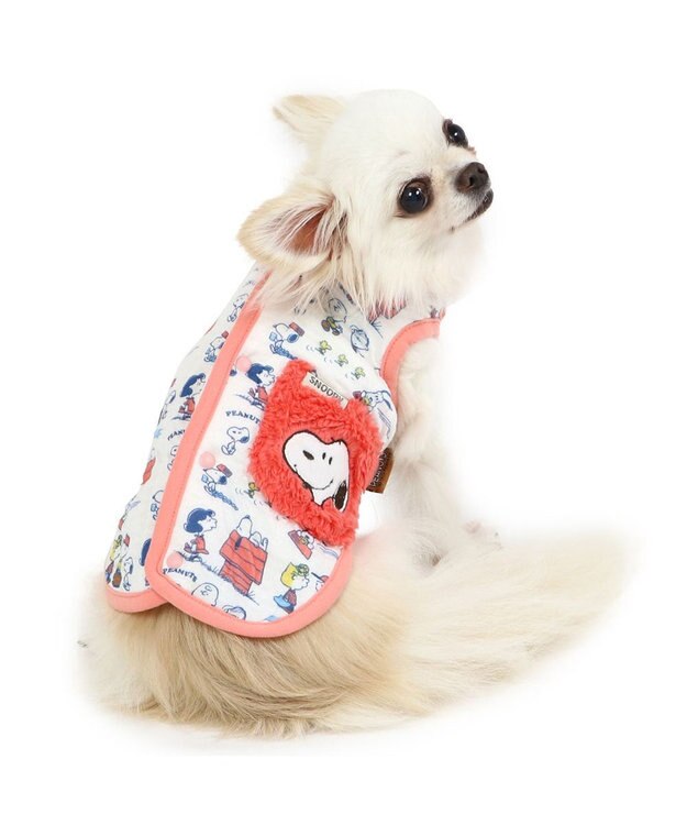 PET PARADISE スヌーピー ふわりとキルト ベスト 小型犬 オレンジ