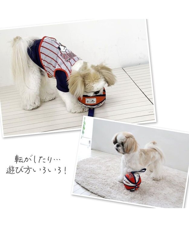 PET PARADISE スヌーピー タブ付 バスケットボール  トイ オレンジ×ホワイト