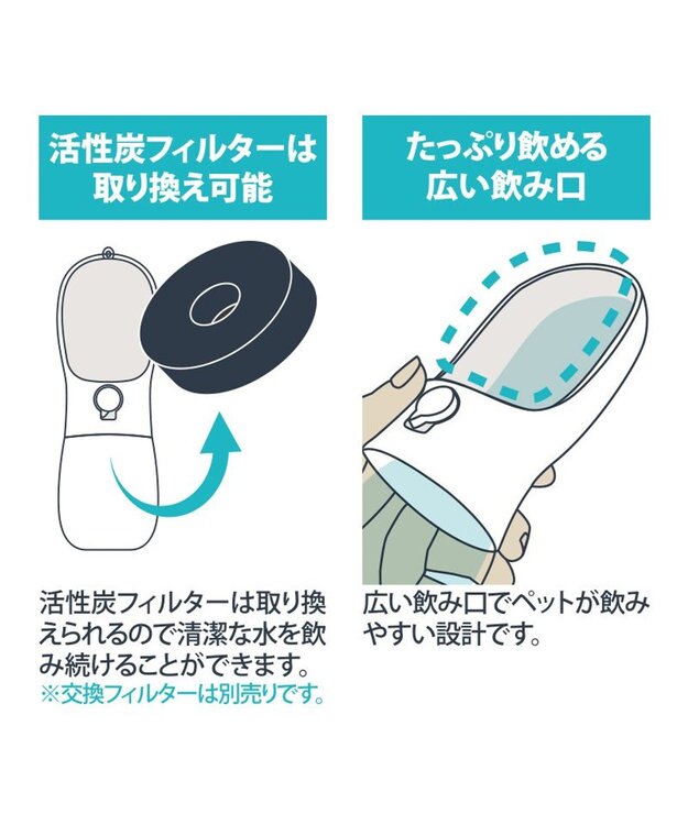 PET PARADISE 犬 猫  モバイルドリンカー 280ｍＬ お散歩  給水器 ホワイト