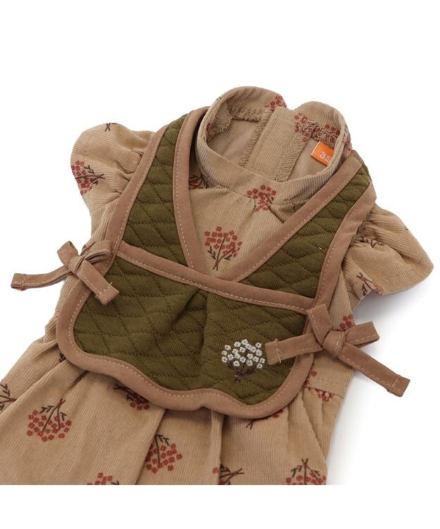 PET PARADISE ペットパラダイス キルトベスト付きワンピース 《ブラウン》 超小型犬 小型犬 ブラウン